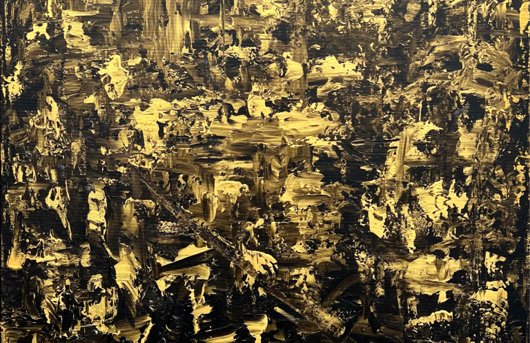 Serie Schwarzes Gold, Ben Plaumann Abstraktes Acrylbild „Yang no. 1 in schwarzem Gold“, Serie Schwarzes Gold, Ben Plaumann
